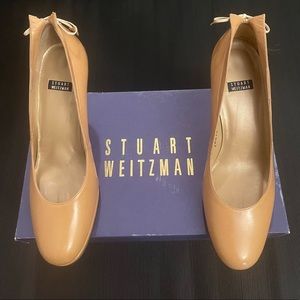 Stuart Weitzman Backstreet camel pumps.